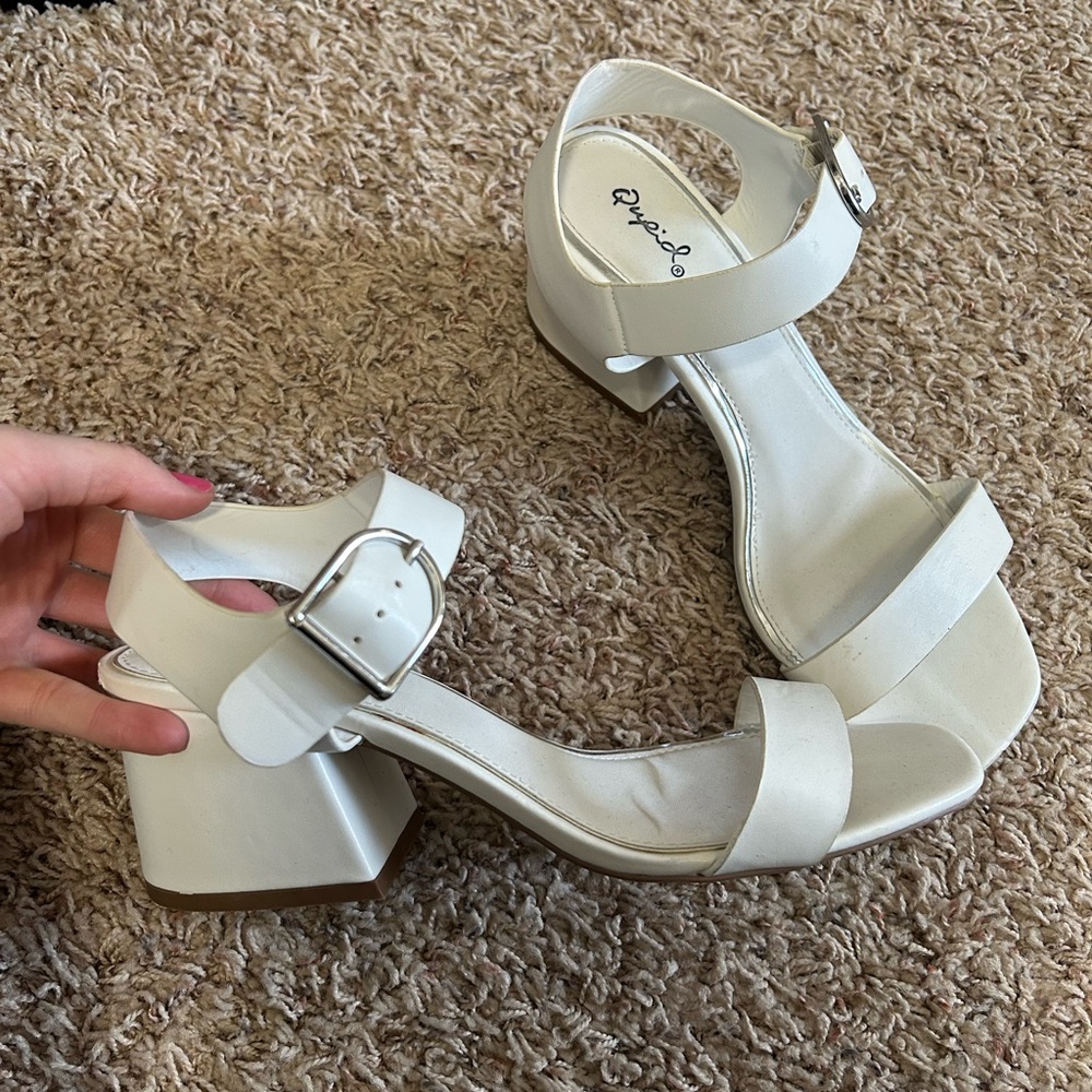 White Women's Block Heels by Qupid